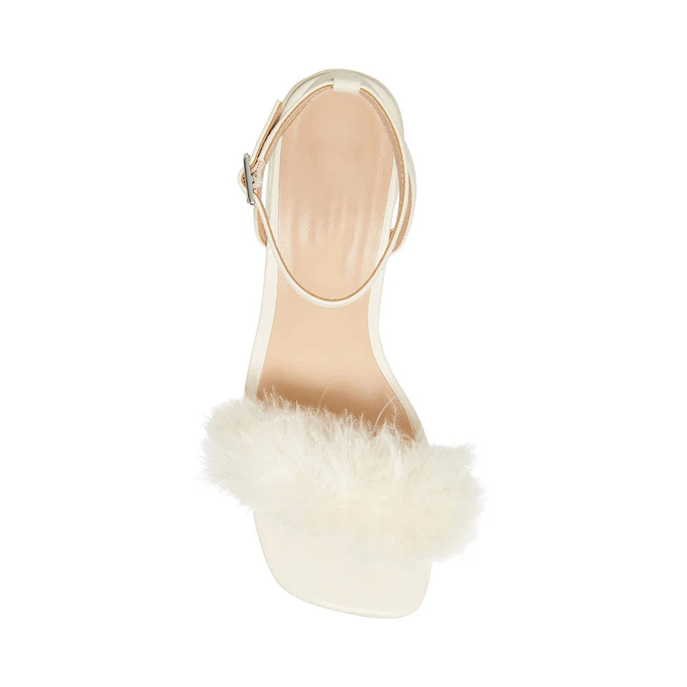 Amanda - Feathered Chunky Heel Sandal