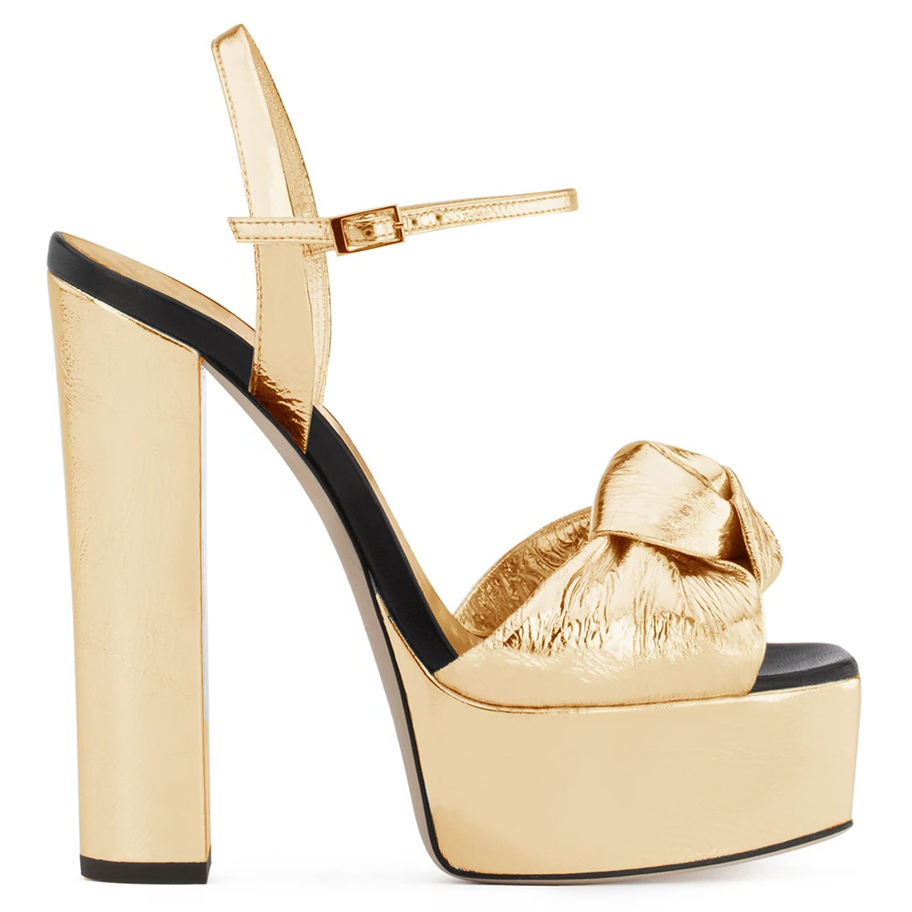 Sabrina - Metallic Chunky Platform Heel