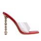 Estelle - Clear Slip-On Golden Heel Mule