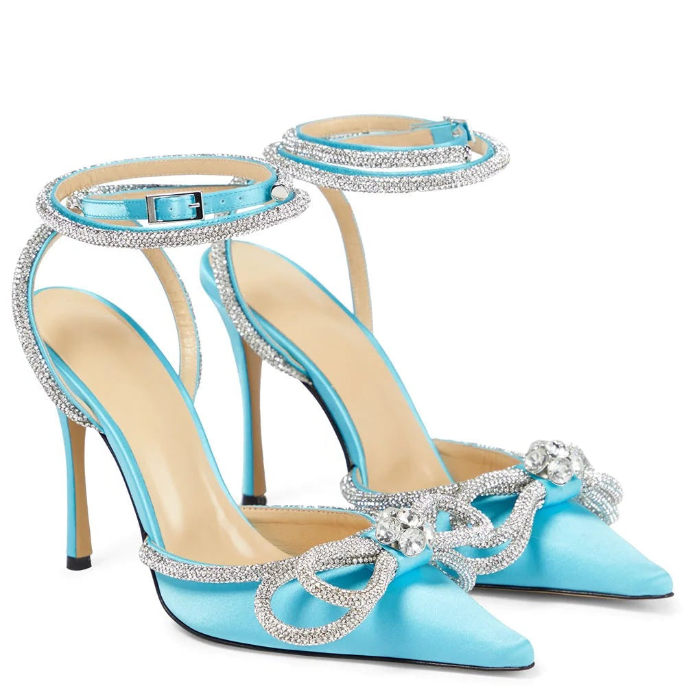 Valerie - Crystal Embellished Bow  High Heel Sandal