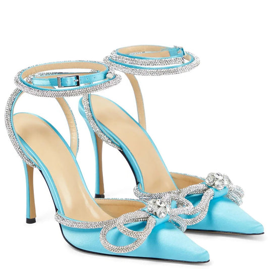 Valerie - Crystal Embellished Bow  High Heel Sandal