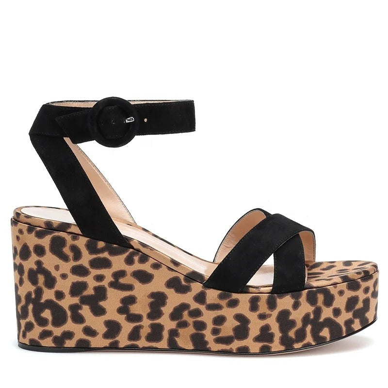 Darla - Round Toe Buckled Wedge Heel