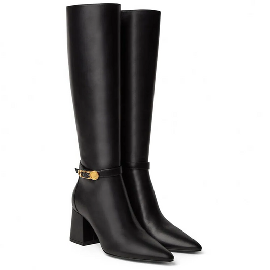 Mira - Midcalf Chunky Heel Boots