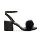 Amanda - Feathered Chunky Heel Sandal