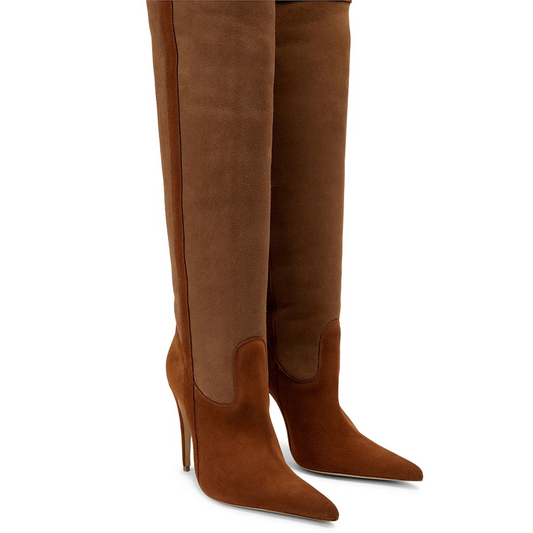 Natasha - Thigh High Stiletto Faux Fur Boot