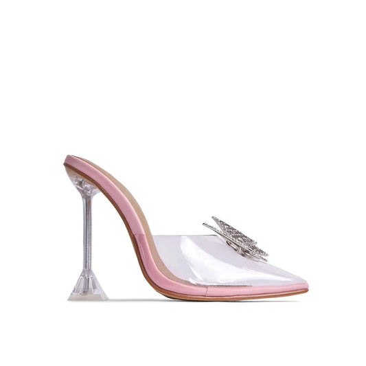 Allison - Glitter Rhinestone Butterfly Pointed Toe Heel