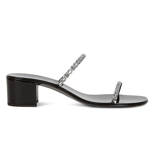 Gemma - Rhinestone Embellished Block Heel Sandal