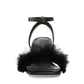 Amanda - Feathered Chunky Heel Sandal