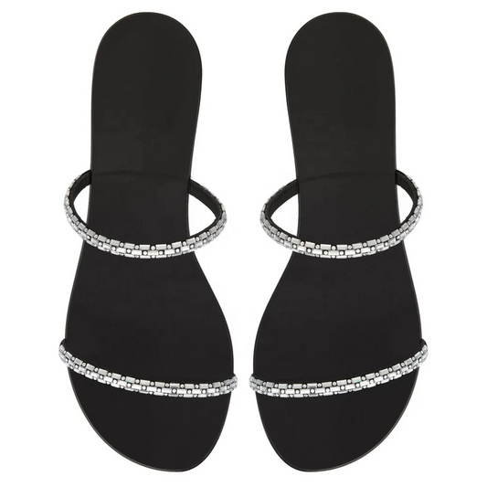 Gemma - Rhinestone Embellished Block Heel Sandal
