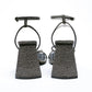 Ashley - Square Toe Rhinestone Heeled Sandal