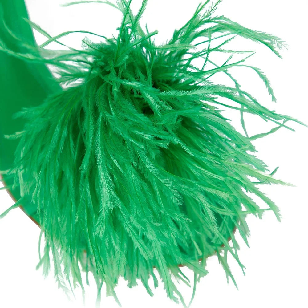 Heather - Feathered Toe Heeled Sandal