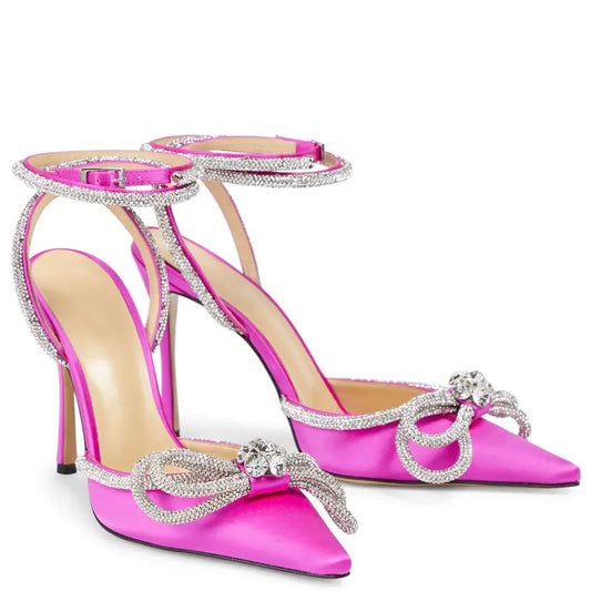 Valerie - Crystal Embellished Bow  High Heel Sandal