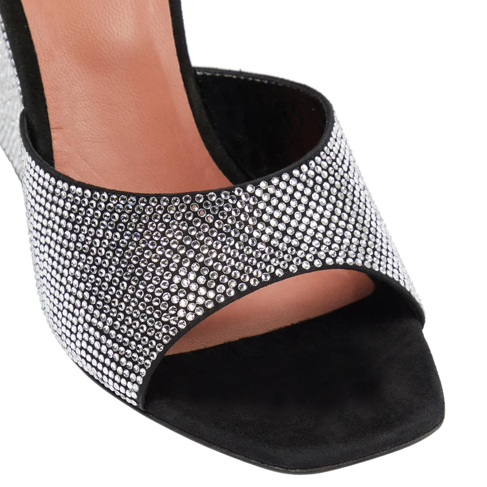 Alyssa - Rhinestone Studded Wedge Heel Sandal