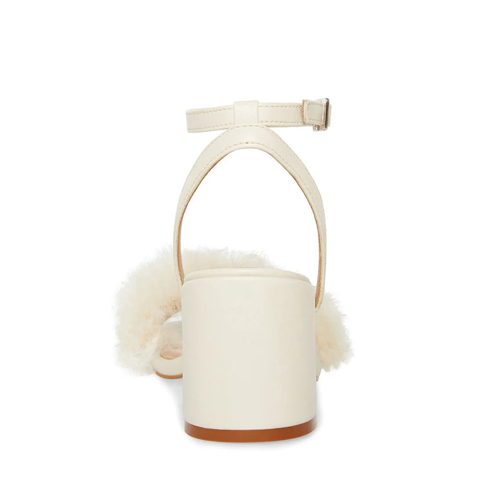 Amanda - Feathered Chunky Heel Sandal