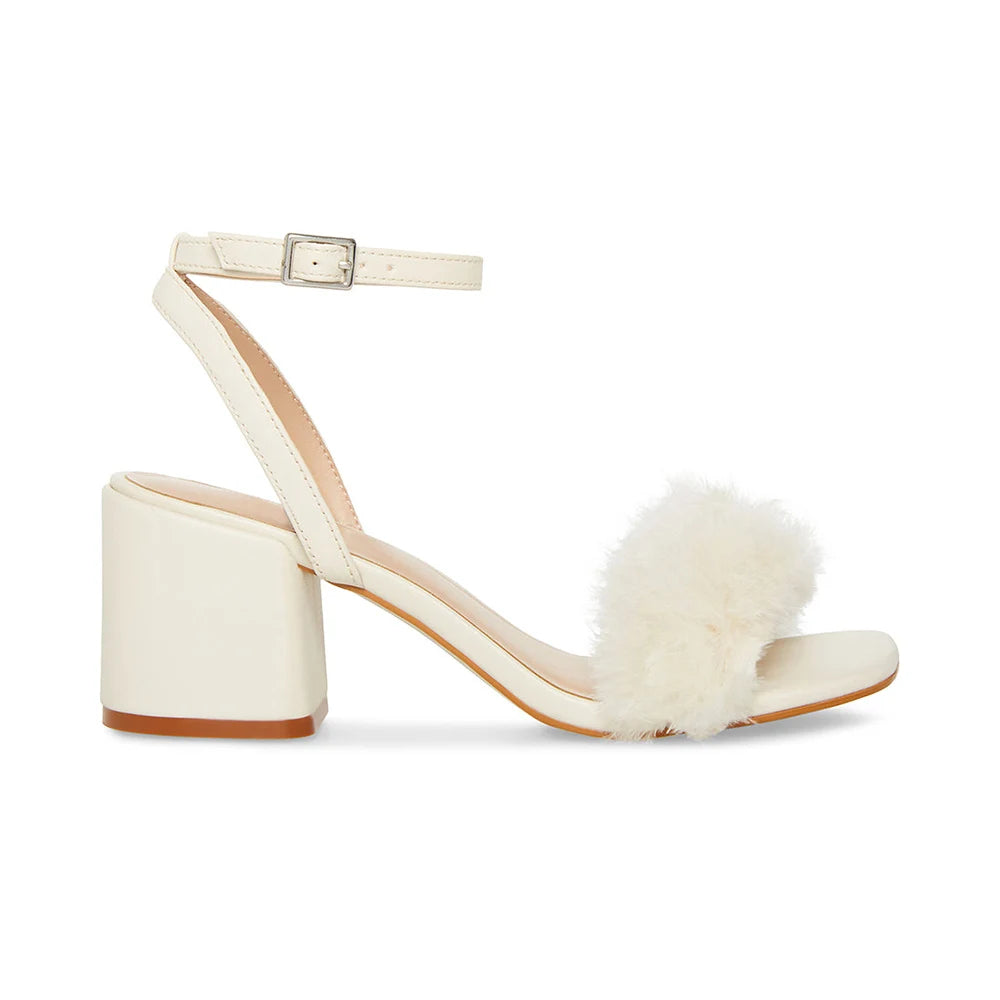 Amanda - Feathered Chunky Heel Sandal