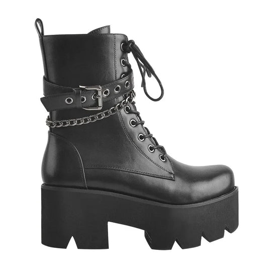 Megan - Chunky High Heel Ankle Platform Boot