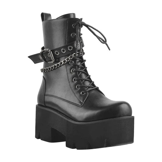 Megan - Chunky High Heel Ankle Platform Boot